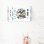 Blue One Lucky Duck 1st Birthday | Cute Rubber  Banner (InSitu)