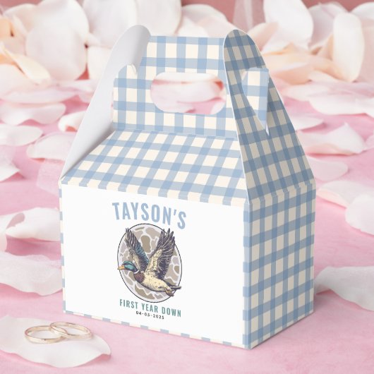 Blue One Lucky Duck 1st Birthday Party Cute Rubber Geschenkschachtel (Hochzeit)