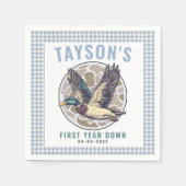 Blue One Lucky Duck 1st Birthday Party Cute Rubber Serviette (Vorderseite)