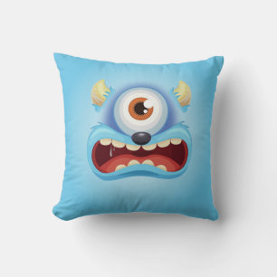 Blue One Mit Augen Monster Kissen