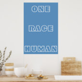 Blue One Race Human Zitat Text Poster (Küche)