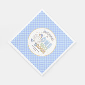Blue One Silly Goose - Retro Boy First Birthday Serviette (Ecke)