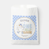 Blue One Silly Goose-Retro Junge Erster Geburtstag Geschenktütchen (Vorderseite)