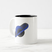 Blue One Wheel Zweifarbige Tasse (Vorderseite Links)