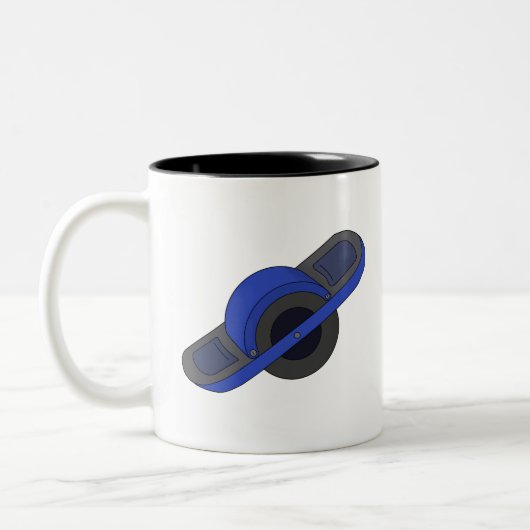 Blue One Wheel Zweifarbige Tasse (Links)