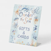 Blue Oneder Meer 1. Geburtstagsgeschenke Sockelschild (Vorderseite)