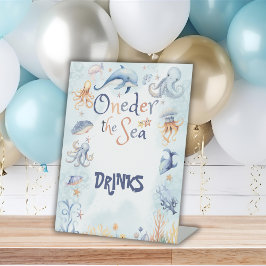 Blue Oneder the sea 1st birthday Drinks Sockelschild