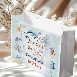 Blue Oneder the sea boys 1st birthday Große Geschenktüte