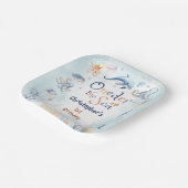 Blue Oneder the sea boys 1st birthday Pappteller (Gewinkelt)