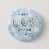 Blue Opa to Be Boy Baby Showknopf Button (Vorderseite)