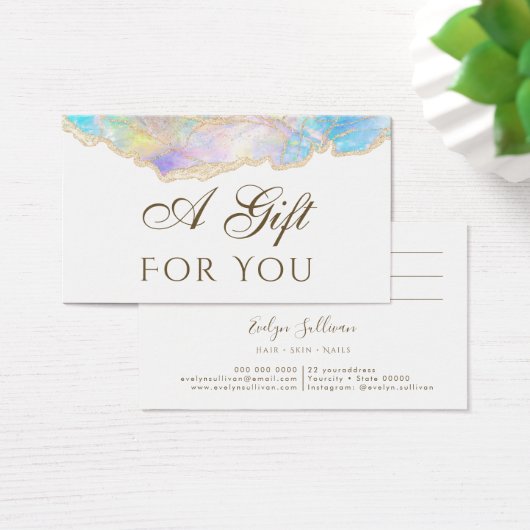 Blue Opal Design Geschenkkarte (Schreibtisch)