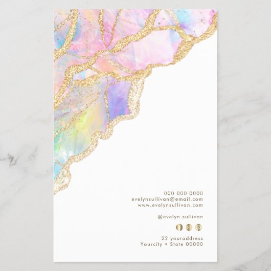 Blue Opal Design Preisliste Flyer (Hinten)