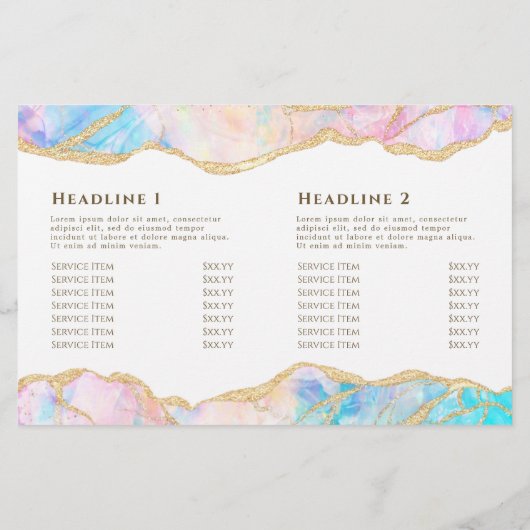 Blue Opal Design Zweifach-Broschüre (Rückseite)