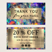 Blue-Opal-Discount-Karte Gold Glitzer (Vorne & Hinten)