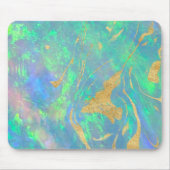 Blue Opal Gold Marble Modern Glam Mousepad (Vorne)