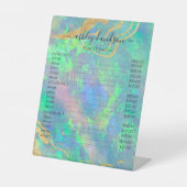 Blue Opal Gold Marble Modern Glam Sockelschild (Vorderseite)