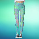 Blue Opal Heart Leggings<br><div class="desc">Diese Leggings sind mit einem atemberaubenden, blauen opalen Hintergrund mit einem schwarzen Herz vorne und goldenen Akzenten versehen. Sehen Sie sich unseren Shop für atemberaubende Blue Opal Designs an!</div>