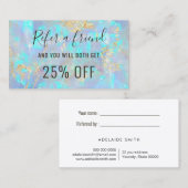 Blue-Opal-Hintergrundekarte Visitenkarte (Vorne/Hinten)