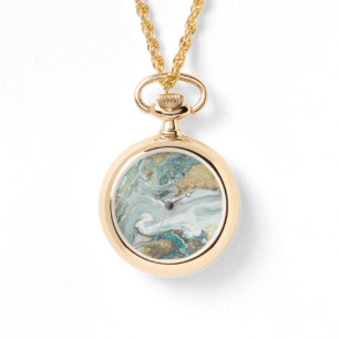 BLUE OPAL MARBLE SPARKLE 2 BAND WATTER ARMBANDUHR