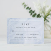 Blue Opal Meal Choice RSVP Card Karte (Stehend Vorderseite)
