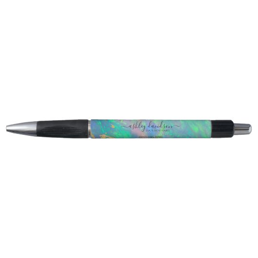 Blue Opal | Moderner Glam Promotionstift Kugelschreiber (Vorderseite)