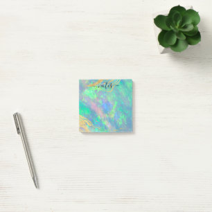 Blue Opal   Modernes Glam Note Pad Post-it Klebezettel