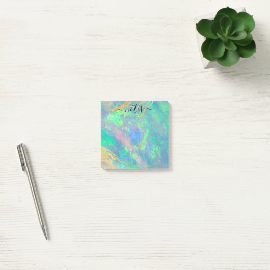 Blue Opal | Modernes Glam Note Pad Post-it Klebezettel (Büro)