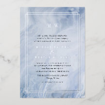 Blue Opal Monogram Wedding Silver