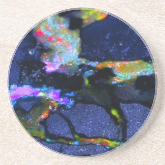 Blue Opal Multicolor Rocks Bio Getränkeuntersetzer (Vorne)
