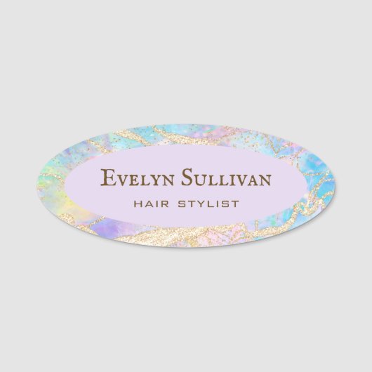 Blue Opal Name Tag Namensschild (Vorderseite)