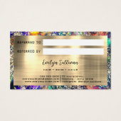 Blue-Opal-Referenzkarte für Gold Glitzer (Rückseite)