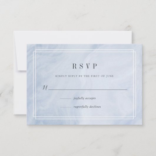 Blue Opal RSVP-Karte RSVP Karte (Vorderseite)