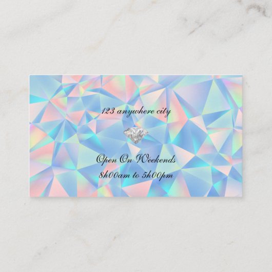 Blue Opal Stone Design Visitenkarte (Rückseite)