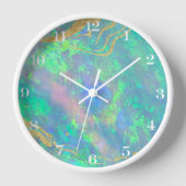 Blue Opal Stone Wall Clock Uhr (Vorderseite)