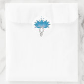 Blue Open Lotus Runder Aufkleber (Tasche)