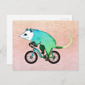 Blue Opossum Reiten Einladungspostkarte (Vorne/Hinten)