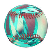 Blue or Cyan Streaks on Red, Drizzled Image Baseball (Rückseite)
