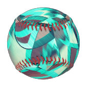 Blue or Cyan Streaks on Red, Drizzled Image Baseball (Vorderseite)