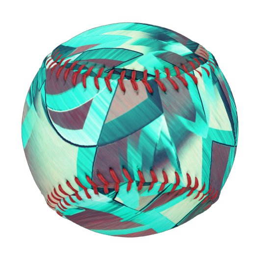 Blue or Cyan Streaks on Red, Drizzled Image Baseball (Vorderseite)