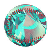 Blue or Cyan Streaks on Red, Drizzled Image Baseball (Vorderseite Links)
