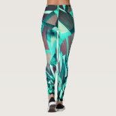 Blue or Cyan Streaks on Red, Drizzled Image Leggings (Rückseite)
