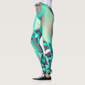 Blue or Cyan Streaks on Red, Drizzled Image Leggings (Links)