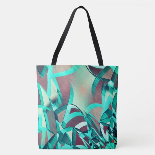 Blue or Cyan Streaks on Red, Drizzled Image Tasche (Vorderseite)