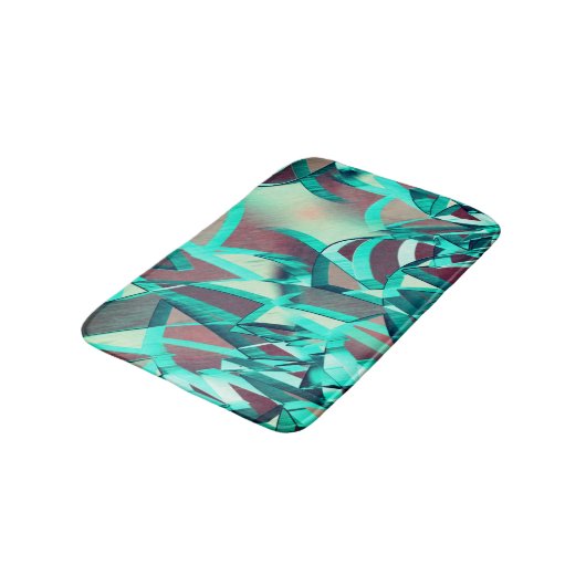 Blue or cyan streaks up red, drizzled image badematte (Schrägansicht)