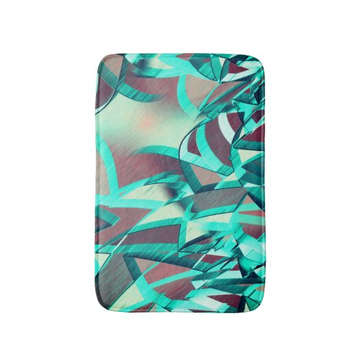 Blue or cyan streaks up red, drizzled image badematte (Vorderseite Vertikal)