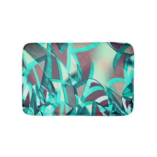 Blue or cyan streaks up red, drizzled image badematte (Vorderseite)