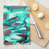 Blue or cyan streaks up red, drizzled image geschirrtuch (Viertel Falte)