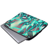 Blue or cyan streaks up red, drizzled image laptopschutzhülle (Vorne Knopf)