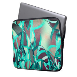 Blue or cyan streaks up red, drizzled image laptopschutzhülle