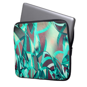 Blue or cyan streaks up red, drizzled image laptopschutzhülle